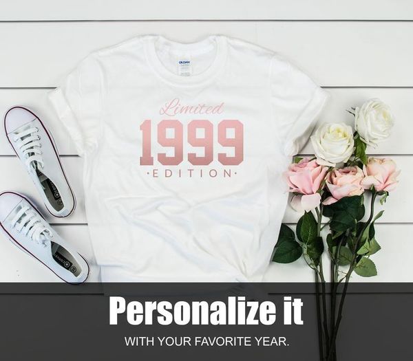 women's t-shirt 1999 rose gold-birthday t-shirts of any year, gifts for her and him, customized birthday shirts, summer casual 100%cott, White
women's t-shirt 1999 rose gold-birthday t-shirts of any year, gifts for her and him, customized birthday shirts, summer casual 100%cott, White