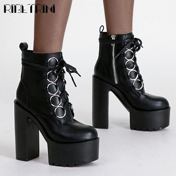 boots ribetrini brand fashion platform block high heels goth women zipper shoeslace punk cool party wedding dress shoes woman, Black
boots ribetrini brand fashion platform block high heels goth women zipper shoeslace punk cool party wedding dress shoes woman, Black