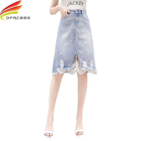 skirts high waist denim women 2021 fashion ripped hole lace patchwork a line midi jeans skirt casual jupe jean femme, Black
skirts high waist denim women 2021 fashion ripped hole lace patchwork a line midi jeans skirt casual jupe jean femme, Black