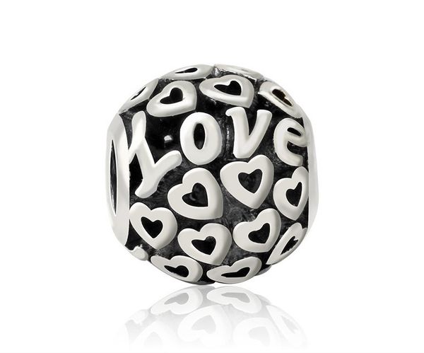 fits pandora bracelets 30pcs love heart round charms beads silver charms bead for women diy european necklace jewelry, Black
fits pandora bracelets 30pcs love heart round charms beads silver charms bead for women diy european necklace jewelry, Black