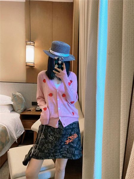 women's knits & tees juice snow 2021 spring/summer fruit strawberry embroidered sweater v-neck thin knitting cardigan long sleeve jacke, White
women's knits & tees juice snow 2021 spring/summer fruit strawberry embroidered sweater v-neck thin knitting cardigan long sleeve jacke, White