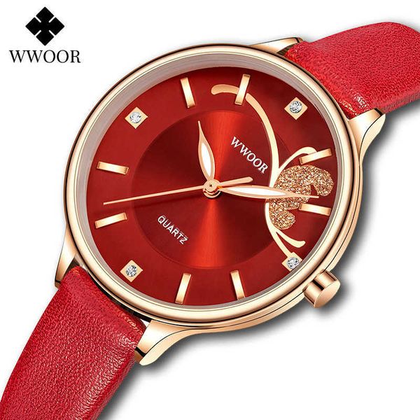 wwoor fashion ladies watch for women casual red leather dress watches brand luxury crystal female quartz clock gift 210527, Slivery;brown
wwoor fashion ladies watch for women casual red leather dress watches brand luxury crystal female quartz clock gift 210527, Slivery;brown