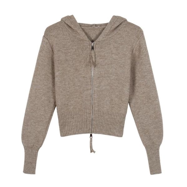 women's jackets 2021 autumn winter sweaters zipper coat jacket short cardigans hooded knitted korean lady outerwear clothes, Black;brown
women's jackets 2021 autumn winter sweaters zipper coat jacket short cardigans hooded knitted korean lady outerwear clothes, Black;brown