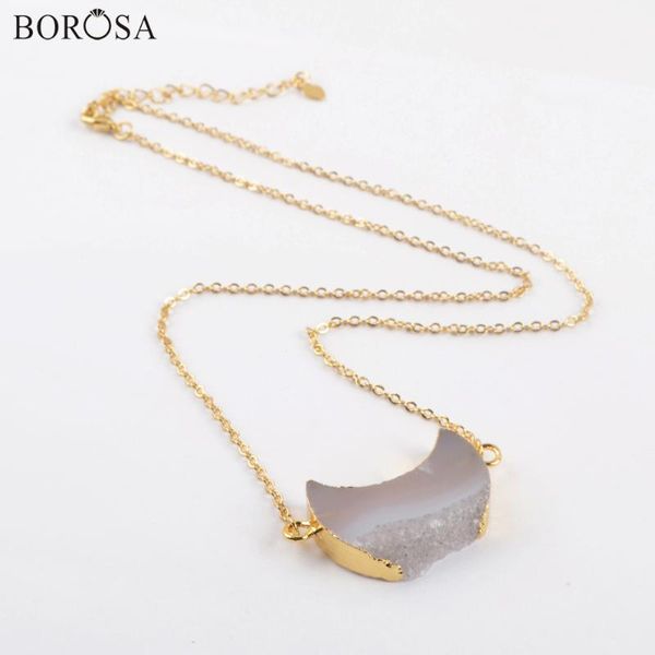 pendant necklaces borosa 1 piece moon shape natural agates necklace for women 18inch gold druzy oco geode connectors g1964-n, Silver
pendant necklaces borosa 1 piece moon shape natural agates necklace for women 18inch gold druzy oco geode connectors g1964-n, Silver