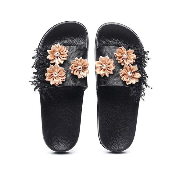 slippers flower with fringe women bath flip flops sandals female beach shoes summer fashion outside flat slides, Black
slippers flower with fringe women bath flip flops sandals female beach shoes summer fashion outside flat slides, Black