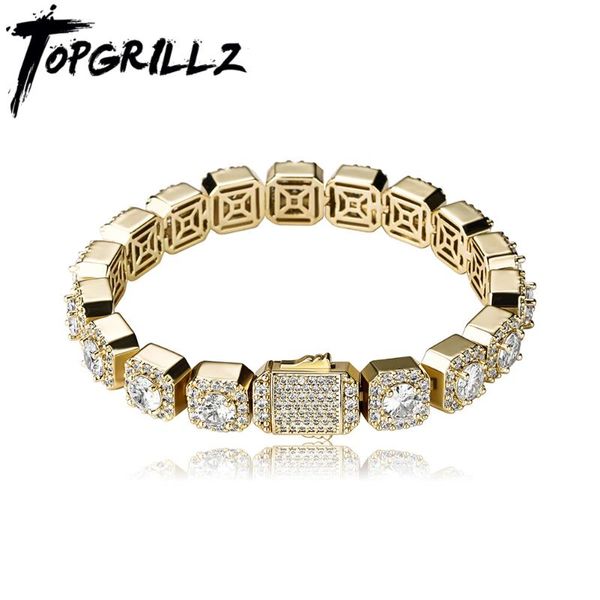 charm bracelets rillz iced clustered tennis bracelet in yellow/white gold(10mm) with spring clasp hip hop fashion personalized jewelry, Golden;silver
charm bracelets rillz iced clustered tennis bracelet in yellow/white gold(10mm) with spring clasp hip hop fashion personalized jewelry, Golden;silver