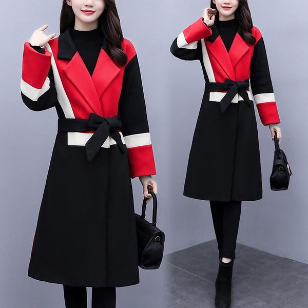 plus size casual korean women coat winter 2021 fashion belt slim long wool women's & blends, Black
plus size casual korean women coat winter 2021 fashion belt slim long wool women's & blends, Black
