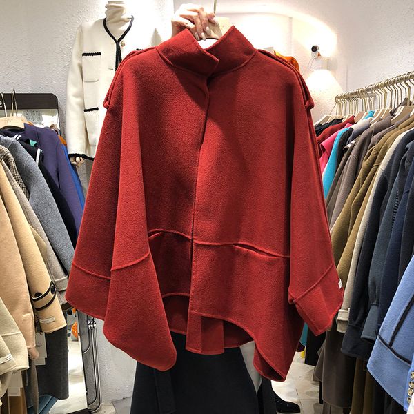 french special-interest design elegant socialite retro cape reversible cashmere coat womens autumn and winter clothing loose woolen coat, Black
french special-interest design elegant socialite retro cape reversible cashmere coat womens autumn and winter clothing loose woolen coat, Black