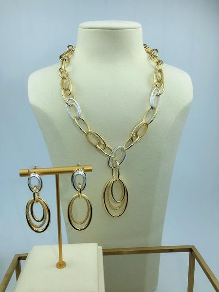 earrings & necklace guomei latest italian gold collars jewelry set unique fashion chain big pendant style women jewelery a0012, Silver
earrings & necklace guomei latest italian gold collars jewelry set unique fashion chain big pendant style women jewelery a0012, Silver