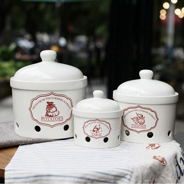 storage bottles & jars simple home kitchen ceramic jar potato onion garlic breathable tank with lid fresh cover small size
storage bottles & jars simple home kitchen ceramic jar potato onion garlic breathable tank with lid fresh cover small size