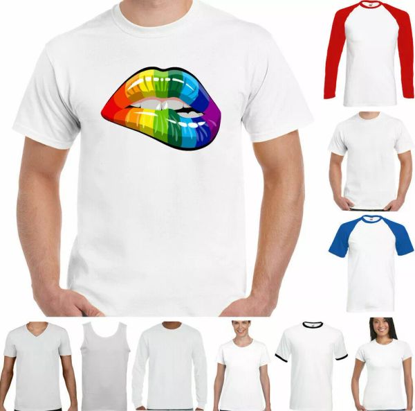 lgbt t-shirt mens lips gay pride rainbow colours tee outfit lesbian clothing, White;black
lgbt t-shirt mens lips gay pride rainbow colours tee outfit lesbian clothing, White;black
