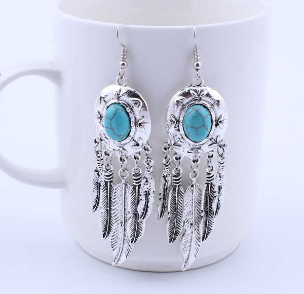 women's feather tassel tibetan silver turquoise charm earrings gstqe038 fashion gift national style women diy earring, Golden
women's feather tassel tibetan silver turquoise charm earrings gstqe038 fashion gift national style women diy earring, Golden