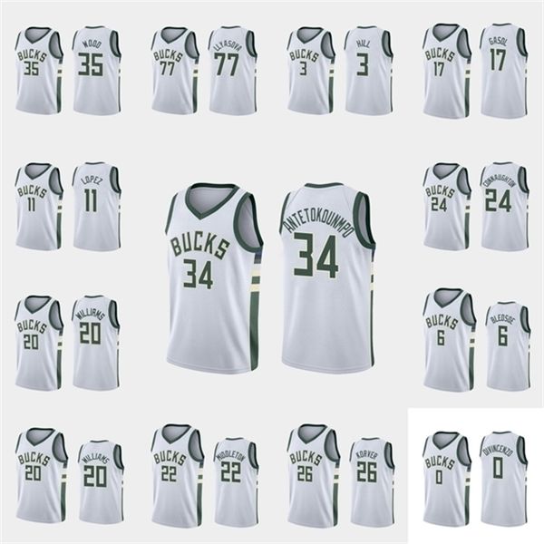 09Milwaukee\rBucks\rMen Giannis Antetokounmpo Eric Bledsoe Khris Middleton Brook Lopez\rNBA White Custom Association Jersey, Color12
09Milwaukee\rBucks\rMen Giannis Antetokounmpo Eric Bledsoe Khris Middleton Brook Lopez\rNBA White Custom Association Jersey, Color12