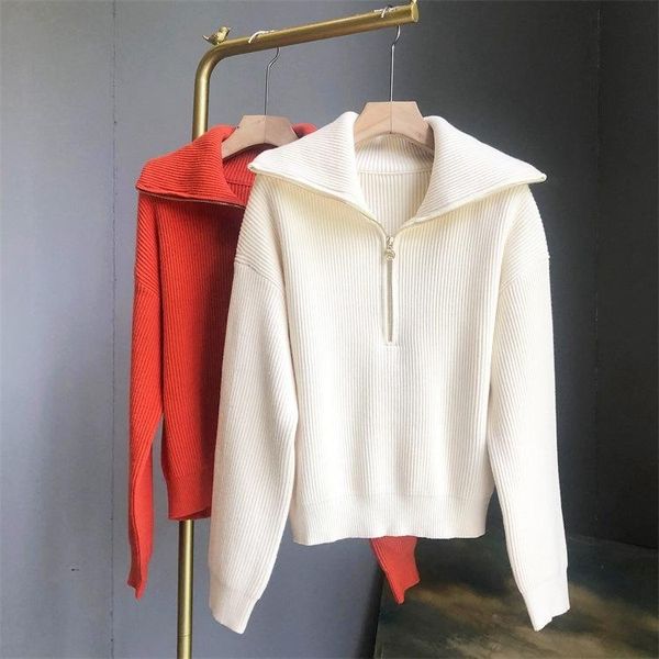 women's knits & tees 's sharp goods knitwear 2021 early autumn french temperament metal zipper lapel pullover sweater top, White
women's knits & tees 's sharp goods knitwear 2021 early autumn french temperament metal zipper lapel pullover sweater top, White