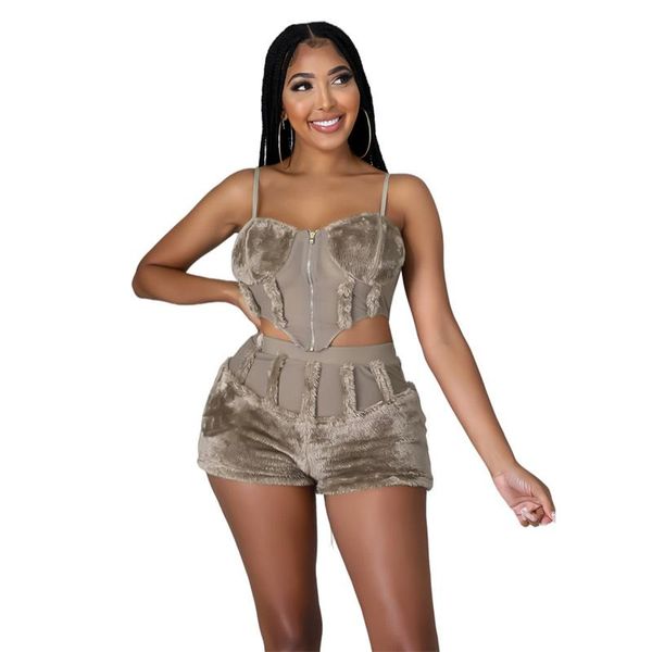 women's tracksuits zoctuo shorts set women 2 piece suit solid straps zipper fleece cami vest and short sets clubwear 2021autumn winter, Gray
women's tracksuits zoctuo shorts set women 2 piece suit solid straps zipper fleece cami vest and short sets clubwear 2021autumn winter, Gray