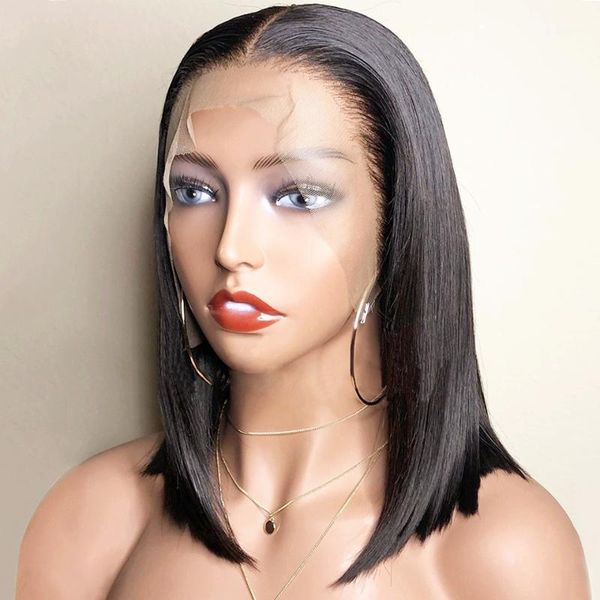 #2 dark brown color 13*4 straight black short bob synthetic 180% lace front wigs with side part heat fiber realistic 1b color1
#2 dark brown color 13*4 straight black short bob synthetic 180% lace front wigs with side part heat fiber realistic 1b color1