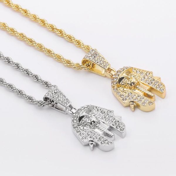 chains classic egyptian pharaoh head pendant tennis necklace hip hop cuban chain jewelry fashion men's gifts wholesale, Silver
chains classic egyptian pharaoh head pendant tennis necklace hip hop cuban chain jewelry fashion men's gifts wholesale, Silver