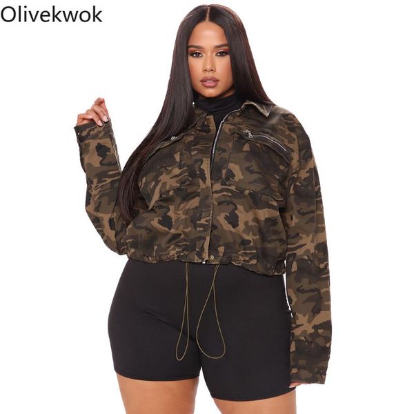 women's jackets olivekwok 2021 autumn woman fashion printing long sleeve casual turn-down collar zippers camouflage coat, Black;brown
women's jackets olivekwok 2021 autumn woman fashion printing long sleeve casual turn-down collar zippers camouflage coat, Black;brown