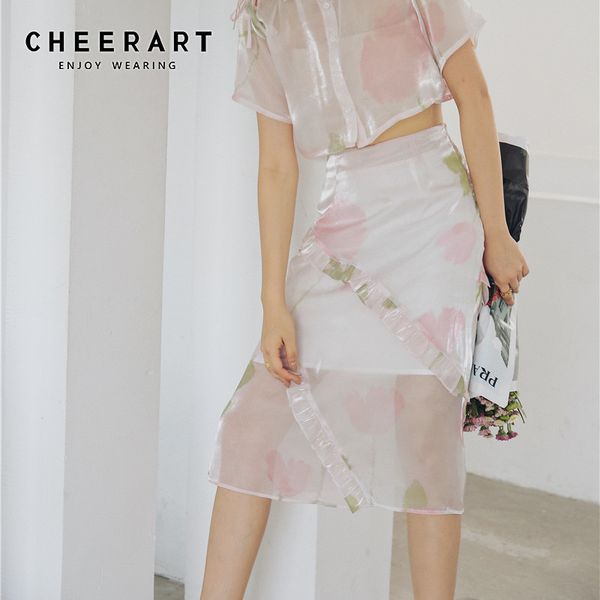 light pink ruffle transparent mesh skirt women high waist see through long bodycon summer fashion 210427, Black
light pink ruffle transparent mesh skirt women high waist see through long bodycon summer fashion 210427, Black