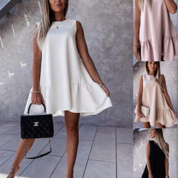 women's dresses 2021 round ne sleeveless simple fashion, Black;gray
women's dresses 2021 round ne sleeveless simple fashion, Black;gray