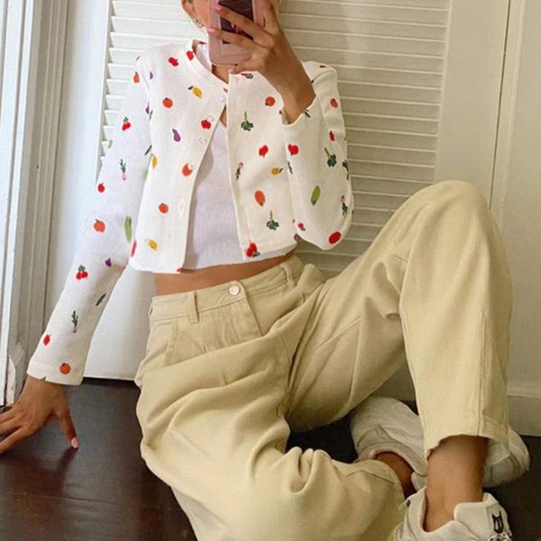 women's knits & tees female cute fruit printing autumn button up cardigan long sleeve casual crop harry styles oversized sweatshirt, White
women's knits & tees female cute fruit printing autumn button up cardigan long sleeve casual crop harry styles oversized sweatshirt, White