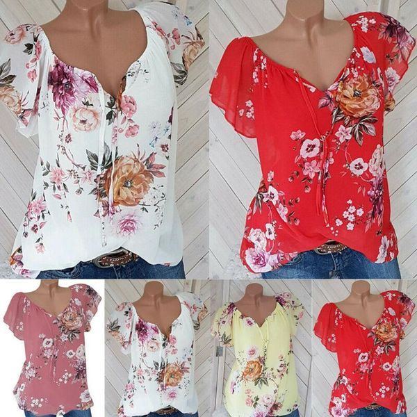summer women shirts casual short sleeve tees v-neck red white yellow pink floral print blouse shirt female women's blouses &
summer women shirts casual short sleeve tees v-neck red white yellow pink floral print blouse shirt female women's blouses &