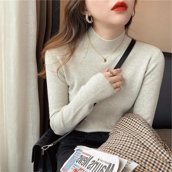 women's sweaters 2021 winter knitted bottoming shirt women warm comfor slim sweater korean basic solid turtleneck pullovers undershirt, White;black
women's sweaters 2021 winter knitted bottoming shirt women warm comfor slim sweater korean basic solid turtleneck pullovers undershirt, White;black