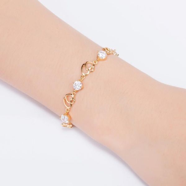 link, chain charm elegant bohemian bracelets for women dainty heart chromatic color austrian zircon wedding fine jewelry gift, Black
link, chain charm elegant bohemian bracelets for women dainty heart chromatic color austrian zircon wedding fine jewelry gift, Black