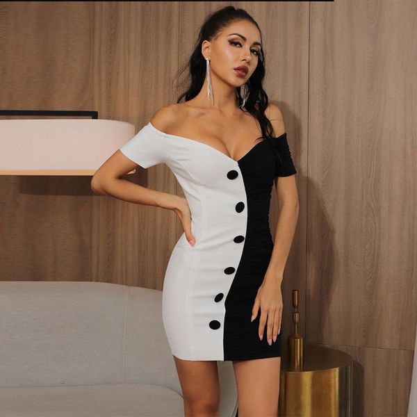 casual dresses ocstrade arrival black and white bandage dress 2021 women off shoulder bodycon night club party, Black;gray
casual dresses ocstrade arrival black and white bandage dress 2021 women off shoulder bodycon night club party, Black;gray