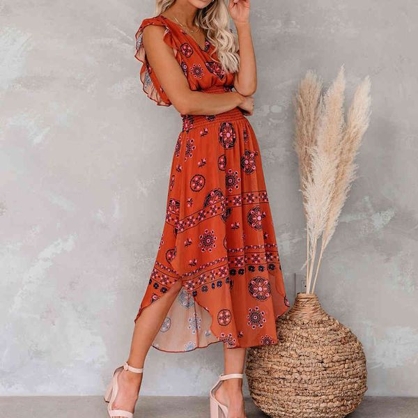 summer sleeveless red long dresses women vintage pattern behavior smocked ruffle midi dress fashion clothes for women 210415, Black;gray
summer sleeveless red long dresses women vintage pattern behavior smocked ruffle midi dress fashion clothes for women 210415, Black;gray