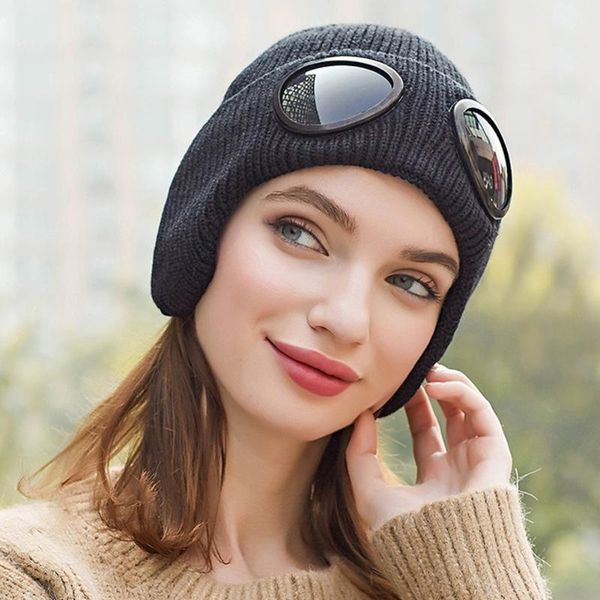 wool knitted goggles beanie sports cap leisure thermal warm autumn winter hat heat keeper ear snow cold protector cycling caps & masks, Black
wool knitted goggles beanie sports cap leisure thermal warm autumn winter hat heat keeper ear snow cold protector cycling caps & masks, Black