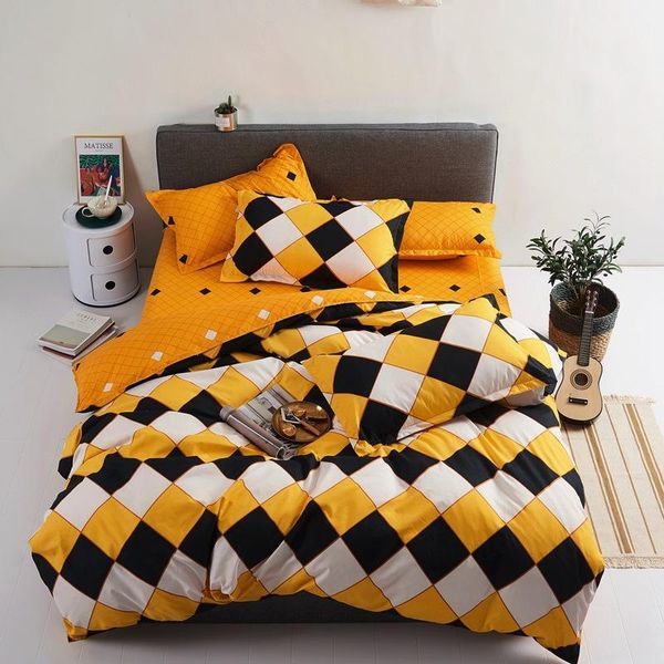 bedding sets home textiles aloe cotton sheet 3 / 4 piece set yellow black and white checkerboard pattern fashion personality soft oceania 
bedding sets home textiles aloe cotton sheet 3 / 4 piece set yellow black and white checkerboard pattern fashion personality soft oceania