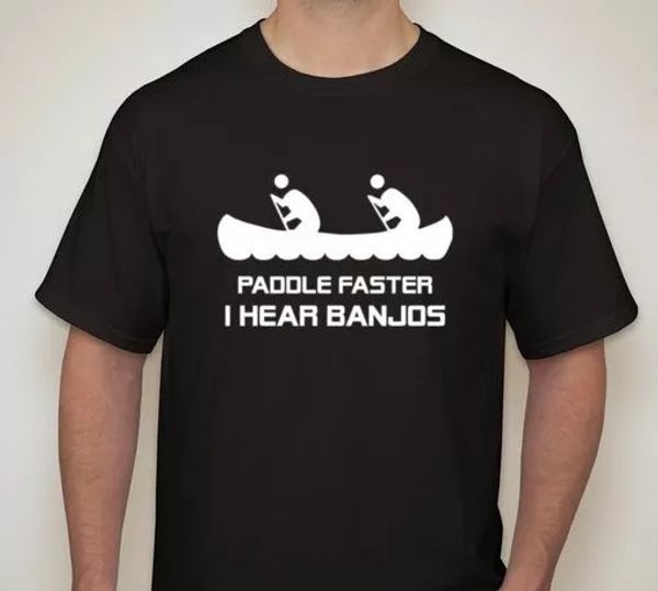 paddle faster i hear banjos tee t- shirt canoe kayak small-5xl available, White;black
paddle faster i hear banjos tee t- shirt canoe kayak small-5xl available, White;black