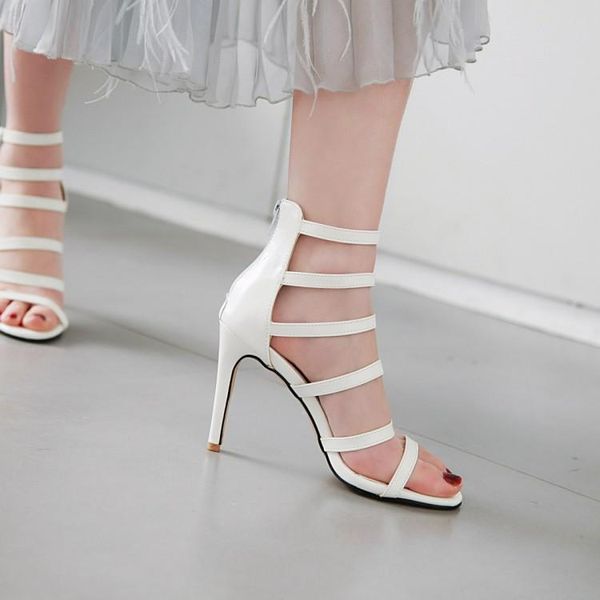 dress shoes big size high heels sandals women woman summer heel simple open toe back zipper, Black
dress shoes big size high heels sandals women woman summer heel simple open toe back zipper, Black