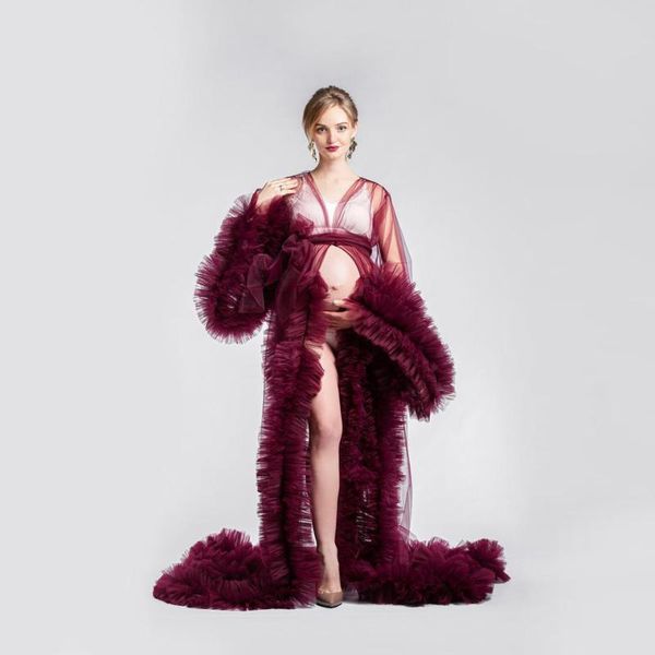 casual dresses 2021 elegant burgundy tulle maternity robe for po shoot custom made women ruffled gown, Black;gray
casual dresses 2021 elegant burgundy tulle maternity robe for po shoot custom made women ruffled gown, Black;gray