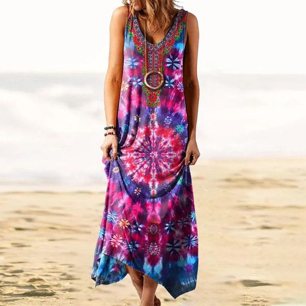 casual dresses tie-dye print maxi for women multicolor sleeveless vest dress boho sundress vestidos largos verano woman sukienka, Black;gray
casual dresses tie-dye print maxi for women multicolor sleeveless vest dress boho sundress vestidos largos verano woman sukienka, Black;gray