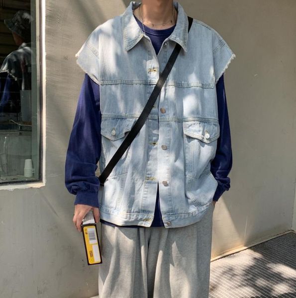 men's jackets 2021 spring and autumn youth fashion loose retro vintage old denim vest casual sleeveless waistcoat blue m-xl, Black;brown
men's jackets 2021 spring and autumn youth fashion loose retro vintage old denim vest casual sleeveless waistcoat blue m-xl, Black;brown