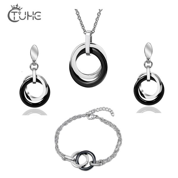 jewelry sets 3pcs fashion elegant set cross circle pendant necklace earrings bracelet for women ceramic wedding gifts, Black
jewelry sets 3pcs fashion elegant set cross circle pendant necklace earrings bracelet for women ceramic wedding gifts, Black