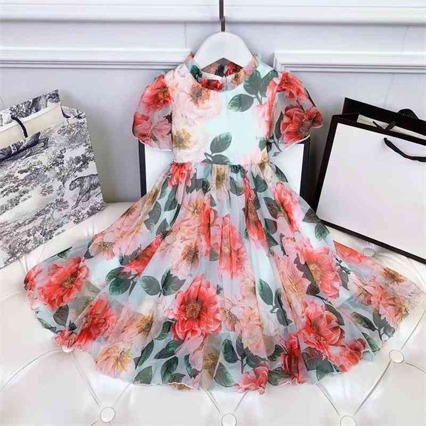 21 summer big flower print dress silk short sleeve waist closing princess girls dress, Red;yellow
21 summer big flower print dress silk short sleeve waist closing princess girls dress, Red;yellow