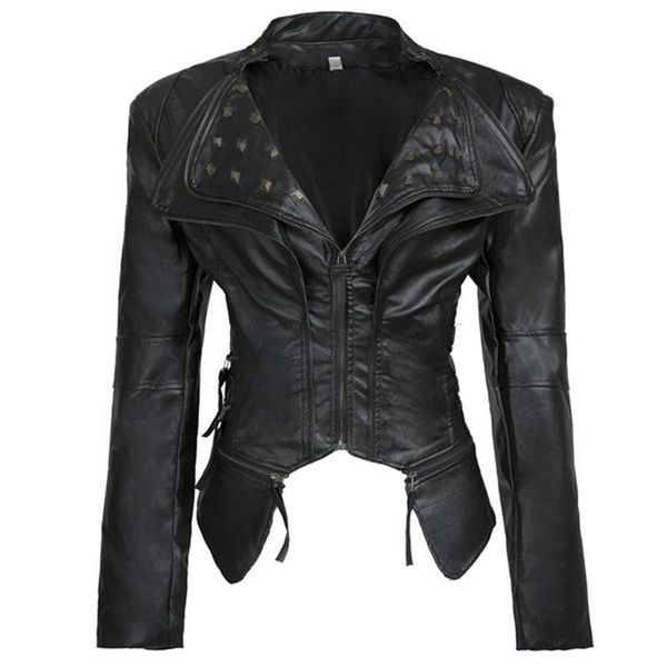 women's jackets casual plus size gothic winter chic women pu overcoats slim plain rivet zipper autumn outwear cool black female coats, Black;brown
women's jackets casual plus size gothic winter chic women pu overcoats slim plain rivet zipper autumn outwear cool black female coats, Black;brown
