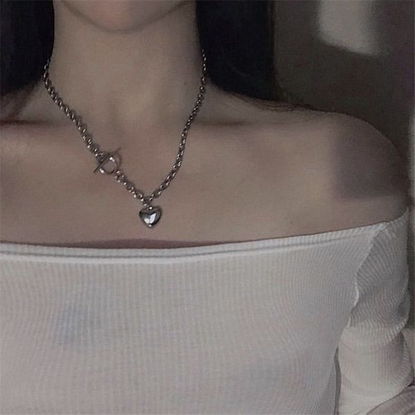 kpop harajuku stainless steel heart pendant ot buckle chain necklace for egirl women men bff punk aesthetic accessorie jewelry, Silver
kpop harajuku stainless steel heart pendant ot buckle chain necklace for egirl women men bff punk aesthetic accessorie jewelry, Silver