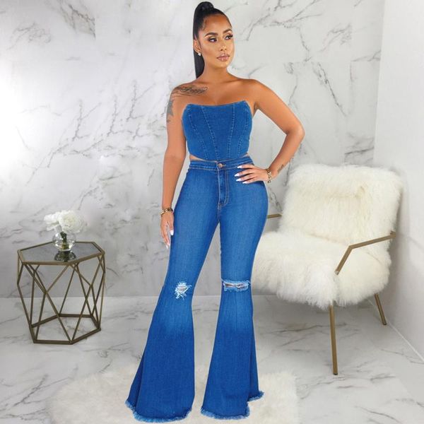 women's jeans high waist vintage pocket wide leg flared skinny slim button long trousers lady ripped t5, Blue
women's jeans high waist vintage pocket wide leg flared skinny slim button long trousers lady ripped t5, Blue
