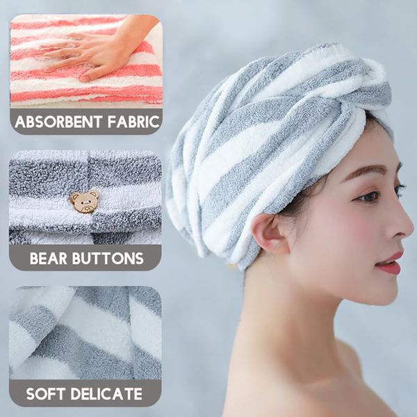towel multicolor striped hair towels bathroom shower dry microfiber quick-drying absorbent for women home daily
towel multicolor striped hair towels bathroom shower dry microfiber quick-drying absorbent for women home daily