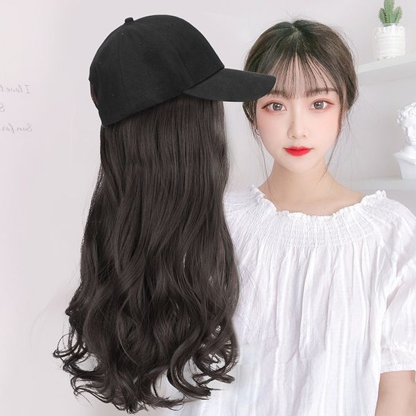 net women's red one female fashion long curly hair spring summer hat with wig headgear, Black
net women's red one female fashion long curly hair spring summer hat with wig headgear, Black