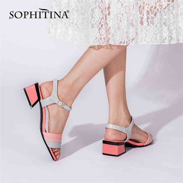 sophitina color matching women's sandals fashion leather buckle female shoes open toe mid-heel concise summer ladies c951 210610, Black
sophitina color matching women's sandals fashion leather buckle female shoes open toe mid-heel concise summer ladies c951 210610, Black