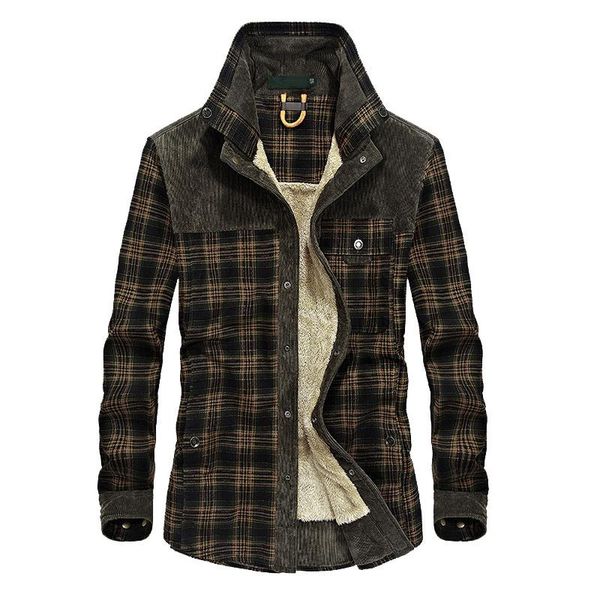 men's jackets coat fleece autumn jacket army plaid 2021 thick warm winter men slim fit clothing mens brand masculina, Black;brown
men's jackets coat fleece autumn jacket army plaid 2021 thick warm winter men slim fit clothing mens brand masculina, Black;brown