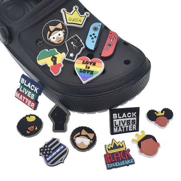 16pcs black lives matter charms decoration toy kids shoe buckle wristbands backpack cute fit croc girl slipper gifts, Bronze;silver
16pcs black lives matter charms decoration toy kids shoe buckle wristbands backpack cute fit croc girl slipper gifts, Bronze;silver