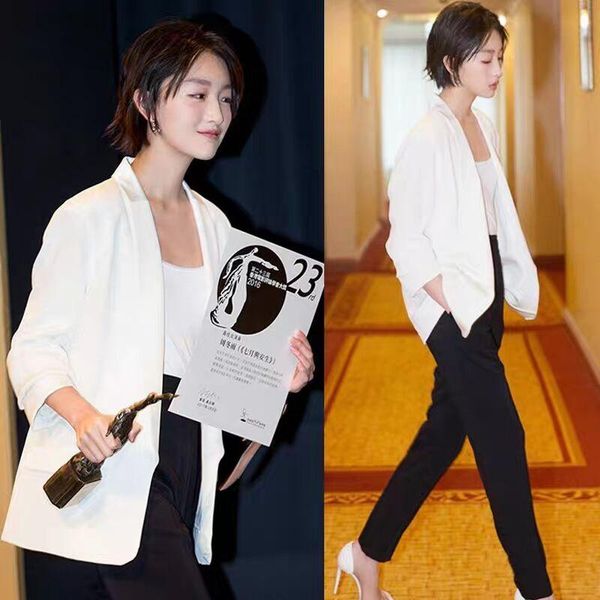 women's suits & blazers elegant solid white blazer for women notched long sleeve straight ol professional casual female fashion korea s, White;black
women's suits & blazers elegant solid white blazer for women notched long sleeve straight ol professional casual female fashion korea s, White;black