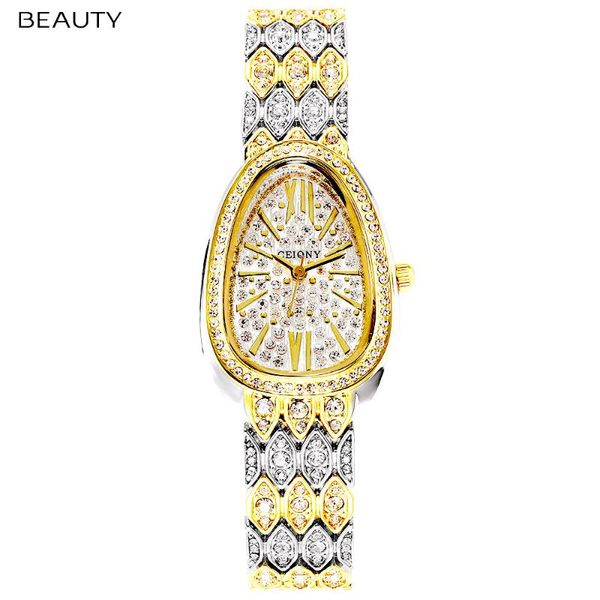 gold watch luxury egyptian queen snake 2021 all quartz diamond pattern strap classic waterproof wristwatches, Slivery;brown
gold watch luxury egyptian queen snake 2021 all quartz diamond pattern strap classic waterproof wristwatches, Slivery;brown