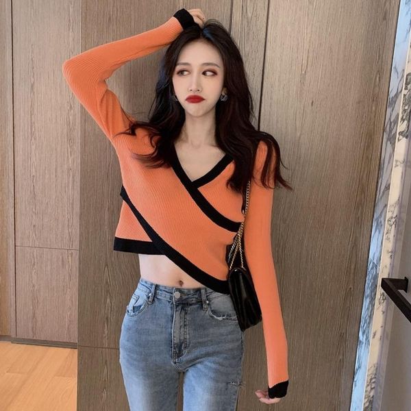 women's sweaters 2021 autumn winter chic women pullovers korean long sleeve knit crop sweater vintage office lady mujer 5475, White;black
women's sweaters 2021 autumn winter chic women pullovers korean long sleeve knit crop sweater vintage office lady mujer 5475, White;black